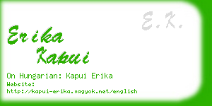 erika kapui business card